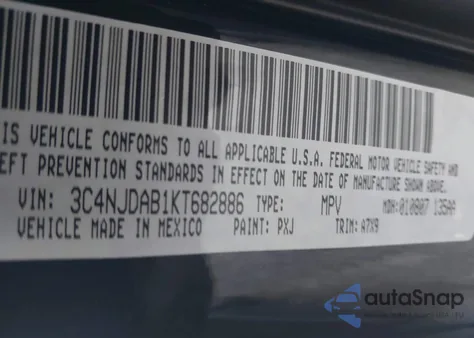 2019 Jeep Compass Upland Edition 4X4 из США, поврежденный, VIN 3C4NJDAB1KT682886